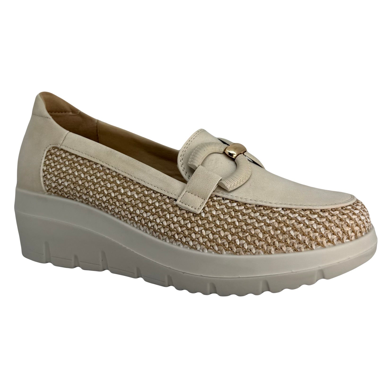 Mocasín Cuña Beige