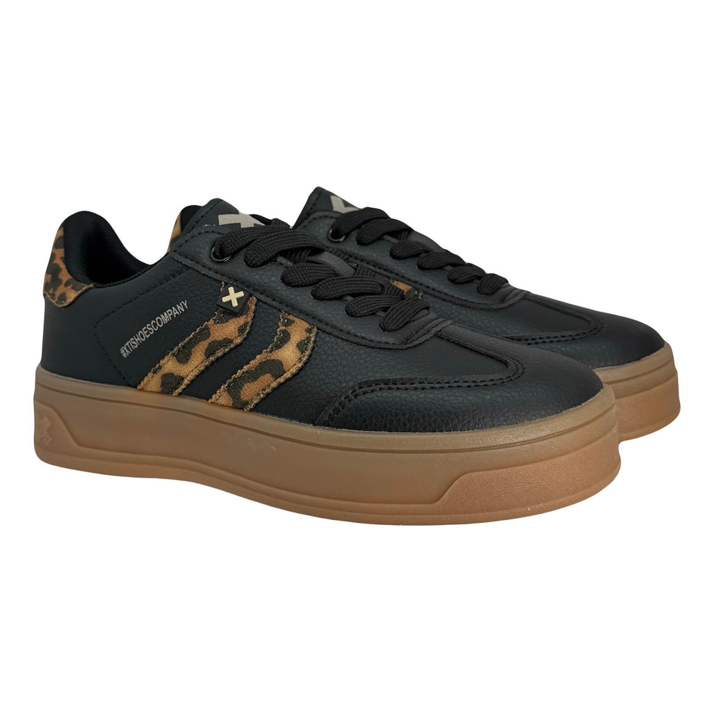 Zapatilla Negra Leopardo