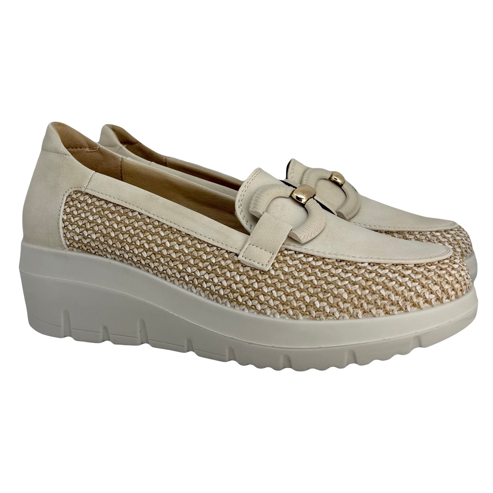 Mocasín Cuña Beige