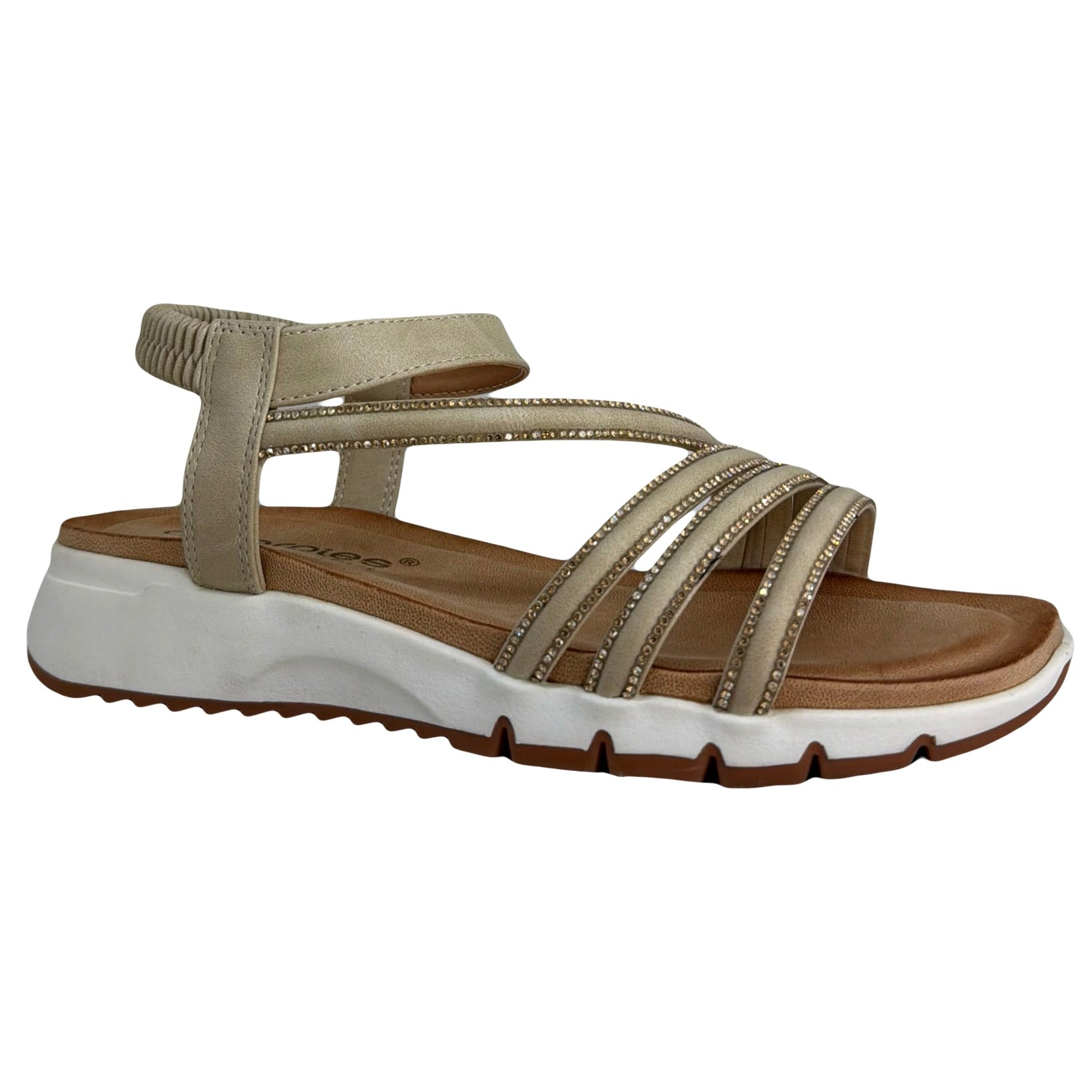 Sandalia Brillos Beige