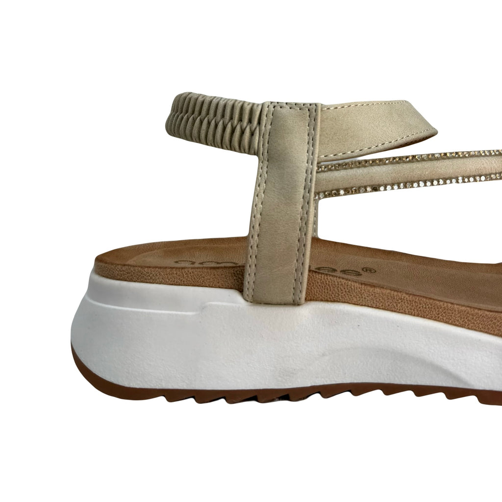 Sandalia Brillos Beige