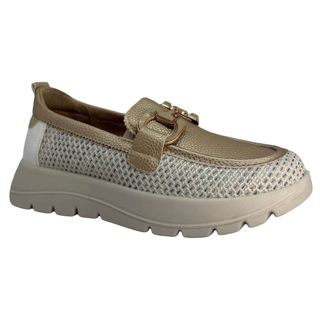 Mocasín Cuña Oro