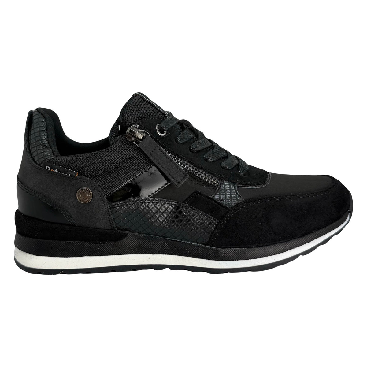 Zapatilla Negra Cremallera