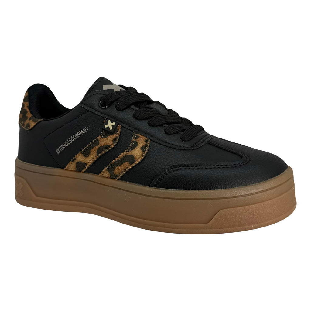 Zapatilla Negra Leopardo