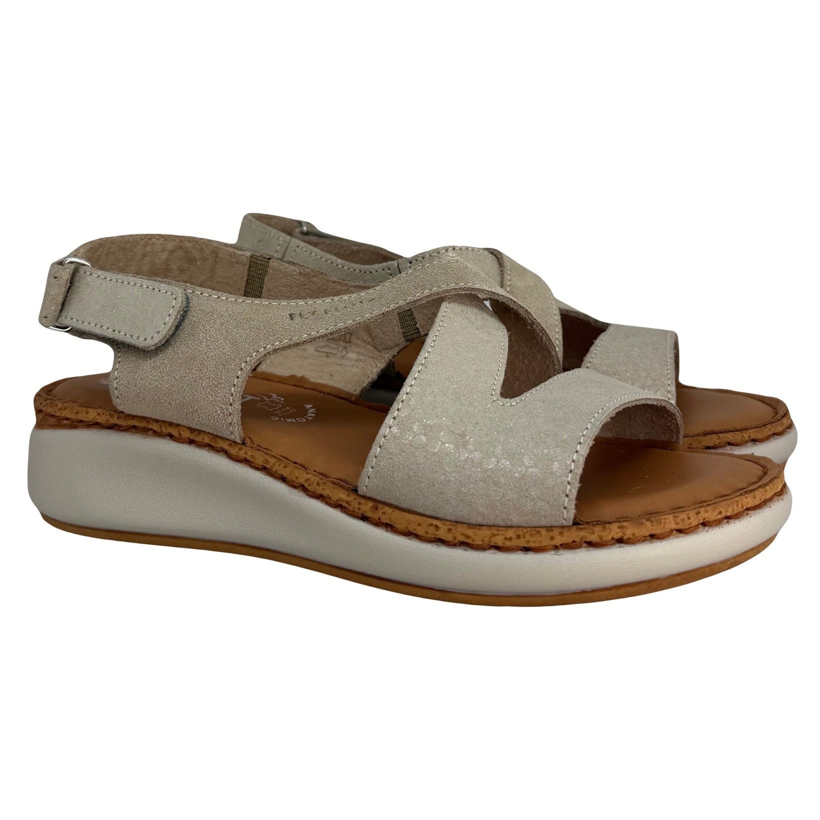 Sandalia Velcro Beige