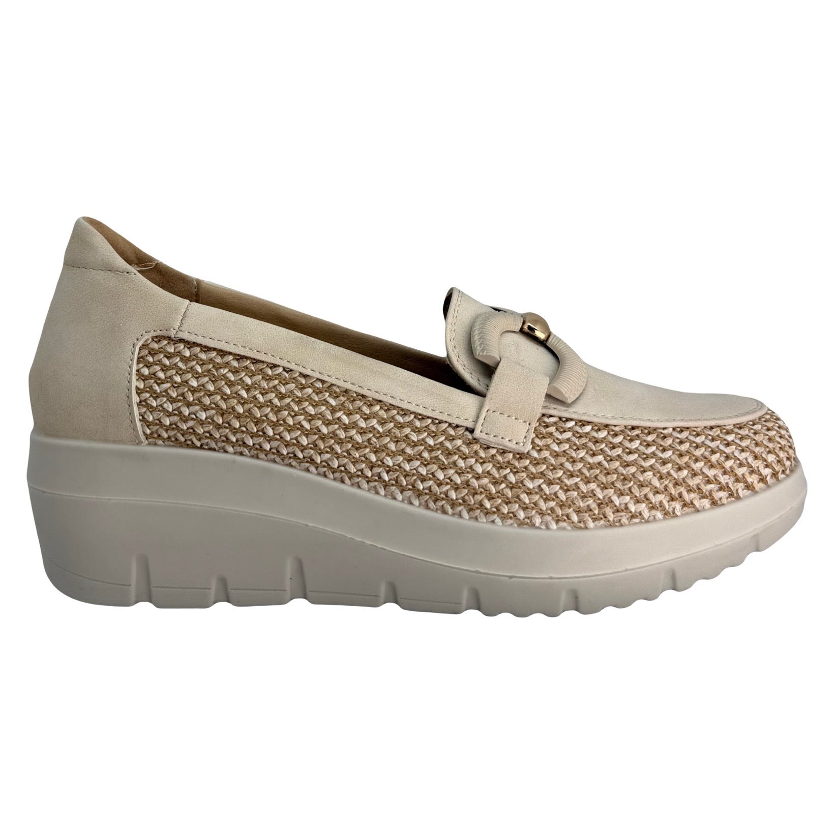 Mocasín Cuña Beige