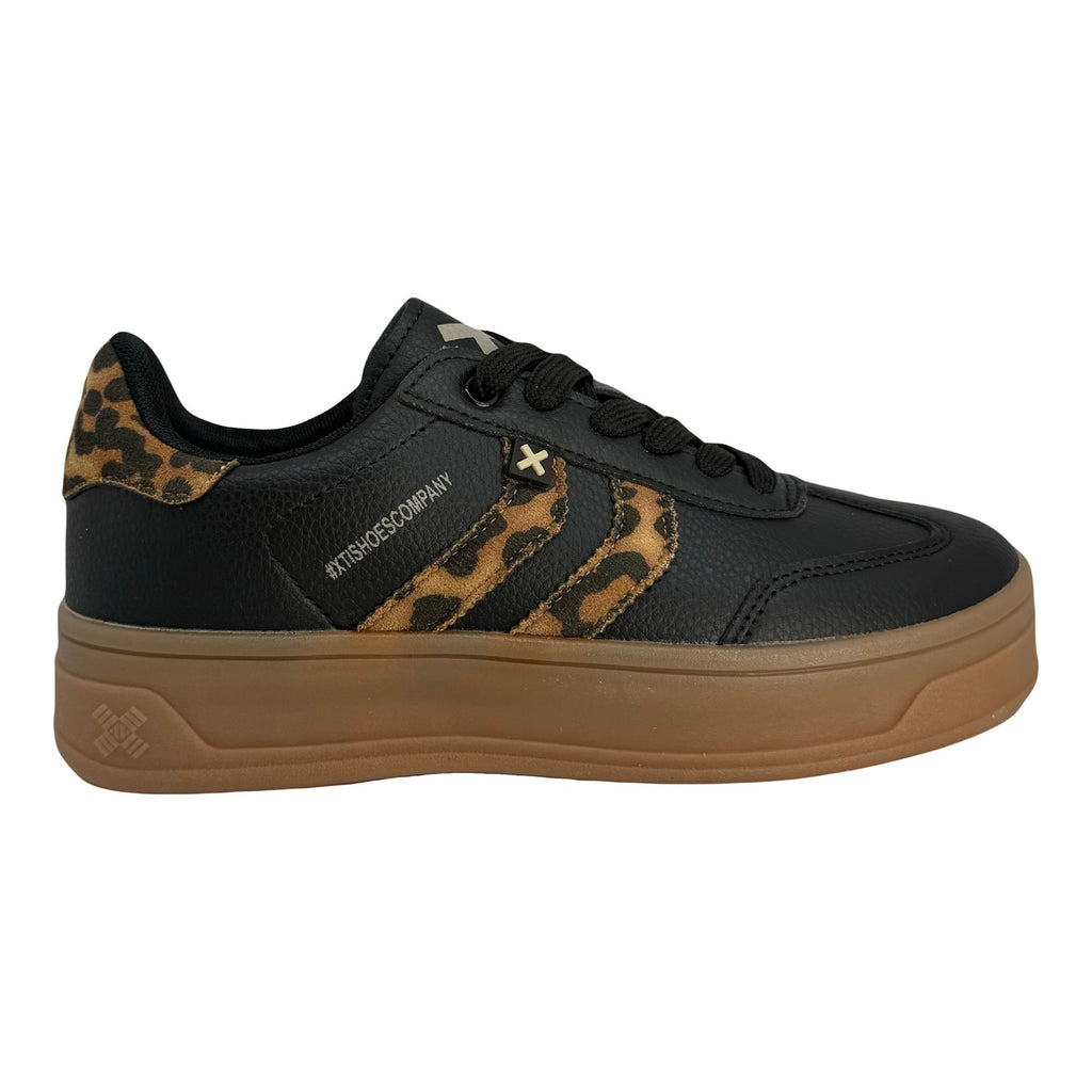Zapatilla Negra Leopardo