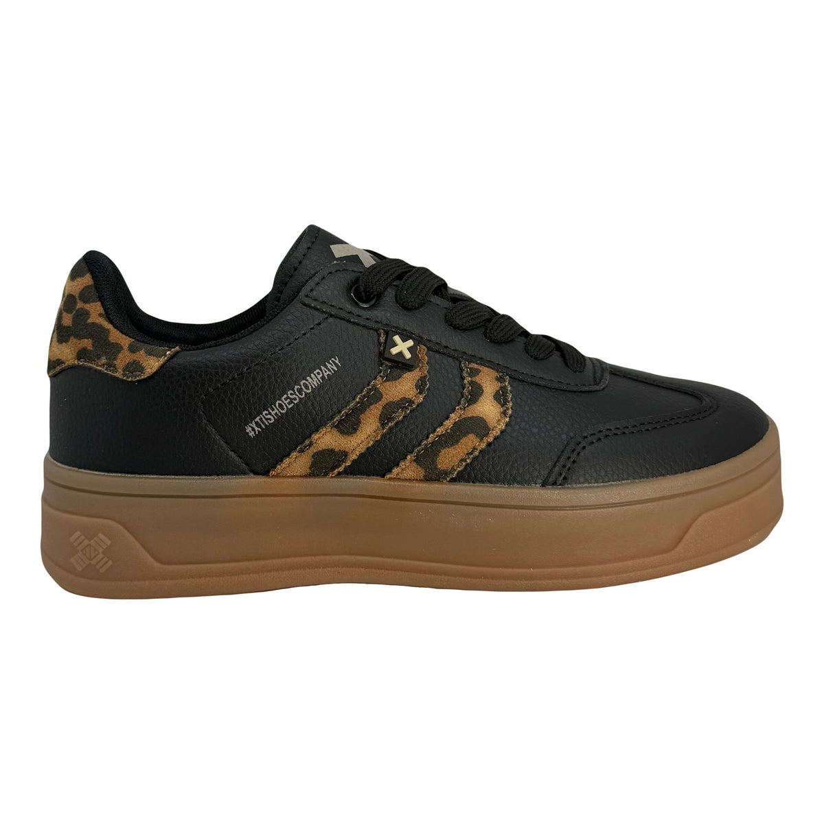 Zapatilla Negra Leopardo